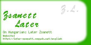 zsanett later business card